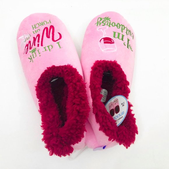 Snoozies Women's I'm Outdoorsy I Drink on Porch Slippers Non-Skid Medium 7/8 - Picture 4 of 6